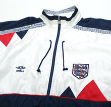 Load image into Gallery viewer, 1990/92 ENGLAND Vintage Umbro Football Track Top Shell Jacket (XL) Italia 90
