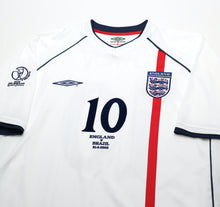 Load image into Gallery viewer, 2001/03 OWEN #10 England Vintage Umbro Home Football Shirt (XL) WC 2002 BRAZIL
