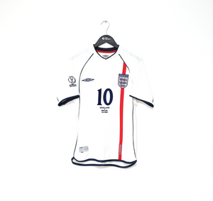 2001/03 OWEN #10 England Vintage Umbro Home Football Shirt (S) WC 2002 BRAZIL