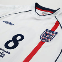 Load image into Gallery viewer, 2001/03 Scholes #8 England Vintage Umbro Home Football Shirt (M) Brazil 2002 WC5
