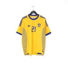 Load image into Gallery viewer, 2002/03 IBRAHIMOVIC #21 Sweden Vintage adidas WC 02 Home Football Shirt (XL)

