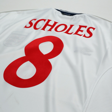 Load image into Gallery viewer, 1999/01 Scholes #8 England Vintage Umbro Home Football Shirt (L) Euro 20009
