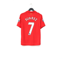 Load image into Gallery viewer, 2012/13 SUAREZ #7 Liverpool Vintage Warrior Home Football Shirt Jersey (S)
