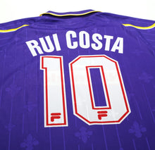 Load image into Gallery viewer, 1997/98 RUI COSTA #10 Fiorentina Vintage FILA Home Football Shirt (L) Nintendo
