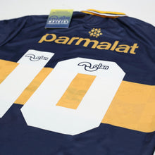 Load image into Gallery viewer, 1995/96 Maradona #10 Boca Juniors Olan Reissue Parmalat LS Shirt 44 (XL) BNWT9
