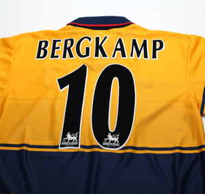 1997/98 BERGKAMP #10 Arsenal Vintage Nike Away Football Shirt (M)