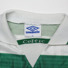 Load image into Gallery viewer, 1997/99 Larsson #7 Celtic Vintage Umbro Home Football Shirt (XL)14
