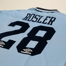 Load image into Gallery viewer, 1993/95 Rosler #28 Manchester City Vintage Umbro Home Football Shirt (L)12
