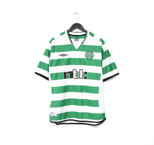 2001/03 LARSSON #7 Celtic Umbro European Home Football Shirt (L)