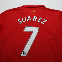 Load image into Gallery viewer, 2012/13 Suarez #7 Liverpool Vintage Warrior L/S Home Football Shirt (L)10
