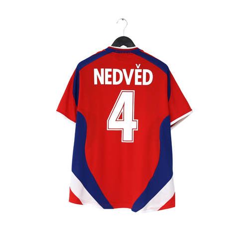 2000/02 NEDVED #4 Czech Republic Vintage PUMA Home Football Shirt L) Euro 20000