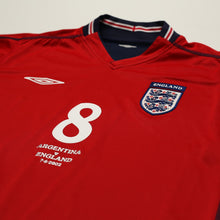 Load image into Gallery viewer, 2002/04 Scholes #8 England Vintage Umbro Away Football Shirt (M) Argentina WC6
