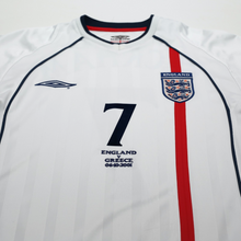 Load image into Gallery viewer, 2001/03 Beckham #7 England Vintage Umbro L/S Home Greece Football Shirt (S)3
