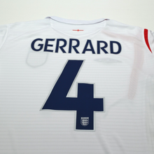 Load image into Gallery viewer, 2005/07 Gerrard #4 England Vintage Umbro Home Football Shirt (L) WC 20069

