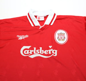 1996/98 FOWLER #9 Liverpool Vintage Reebok Home Football Shirt (L) 42/44