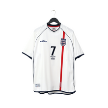 Load image into Gallery viewer, 2001/03 Beckham #7 England Vintage Umbro Home Greece Football Shirt (XL)0
