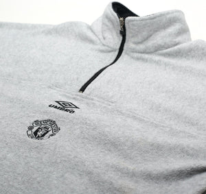 2000/01 MANCHESTER UNITED Vintage Umbro 1/4 Zip Fleece (L)