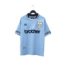 Load image into Gallery viewer, 1993/95 Rosler #28 Manchester City Vintage Umbro Home Football Shirt (L)1
