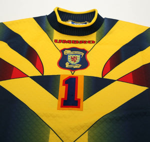 1997/98 GORAM / LEIGHTON #1 Scotland Vintage Umbro GK Football Shirt (XXL)