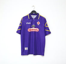Load image into Gallery viewer, 1997/98 RUI COSTA #10 Fiorentina Vintage FILA Home Football Shirt (L) Nintendo
