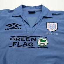 Load image into Gallery viewer, 1998/99 England Vintage Green Flag Umbro Football Training Drill Top (L)3
