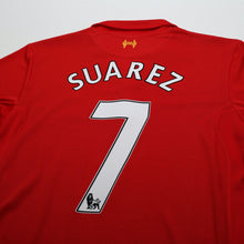 Load image into Gallery viewer, 2012/13 Suarez #7 Liverpool Vintage Warrior Home Football Shirt (L)8
