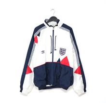 Load image into Gallery viewer, 1990/92 ENGLAND Vintage Umbro Football Track Top Shell Jacket (XL) Italia 90
