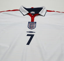 Load image into Gallery viewer, 2003/05 Beckham #7 England Vintage Umbro Home Football Shirt (XL) EURO 20043
