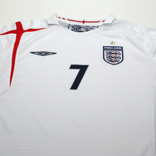 Load image into Gallery viewer, 2005/07 Beckham #7 England Vintage Umbro Home Football Shirt (L) WC 20063
