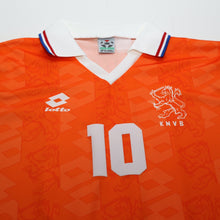 Load image into Gallery viewer, 1994 Bergkamp #10 Holland Vintage Lotto Home Football Shirt (M) Netherlands5
