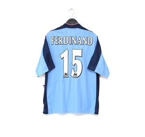 1997/98 FERDINAND #15 West Ham Vintage PONY Away Football Shirt (XL)