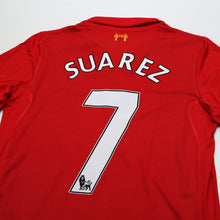 Load image into Gallery viewer, 2012/13 Suarez #7 Liverpool Vintage Warrior Home Football Shirt (S)6
