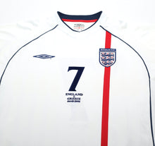Load image into Gallery viewer, 2001/03 BECKHAM #7 England Vintage Umbro Home Greece Football Shirt (XL) WC 2002
