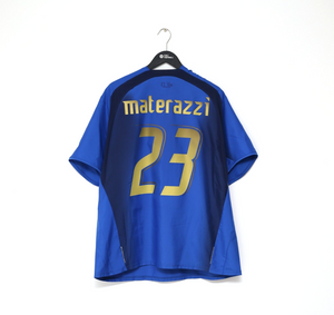 2006 MATERAZZI #23 Italy Vintage PUMA Home Football Shirt (XXL) WC 2006
