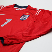 Load image into Gallery viewer, 2004/06 Beckham #7 England Vintage Umbro LS Away Football Shirt (S) EURO 20044

