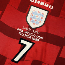 Load image into Gallery viewer, 1997/99 Beckham #7 England Vintage Umbro Away Football Shirt (XL) WC 19987
