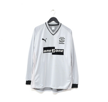 Load image into Gallery viewer, 2001/02 GASCOIGNE #18 Everton Vintage PUMA Long Sleeve Away Football Shirt (XL)
