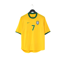 Load image into Gallery viewer, 2000/02 Ronaldinho #7 Brazil Vintage Nike Home Football Shirt (S) Olympics 20001
