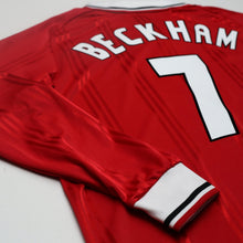 Load image into Gallery viewer, 1999 Beckham #7 Manchester United adidas Icons L/S Treble Football Shirt (L/XL)12
