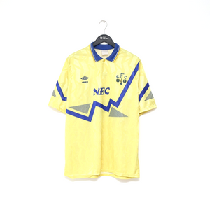 1990/92 EVERTON Vintage Umbro Away Football Shirt Jersey (L)