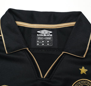 2003/04 LARSSON #7 Celtic Vintage Umbro European Away Football Shirt (L)