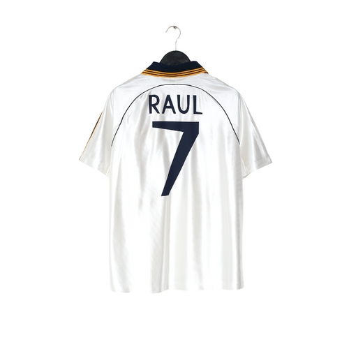 1998/00 RAUL #7 Real Madrid Vintage Retro adidas Home Football Shirt (M)0