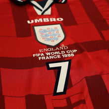 Load image into Gallery viewer, 1997/99 Beckham #7 England Vintage Umbro Away Football Shirt (XL) WC 19988
