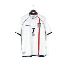 Load image into Gallery viewer, 2001/03 BECKHAM #7 England Vintage Umbro Home Greece Football Shirt (XL) 2002 WC1
