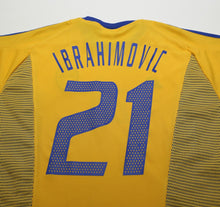 Load image into Gallery viewer, 2002/03 IBRAHIMOVIC #21 Sweden Vintage adidas WC 02 Home Football Shirt (XL)
