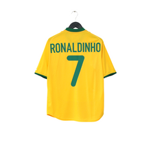 Load image into Gallery viewer, 2000/02 Ronaldinho #7 Brazil Vintage Nike Home Football Shirt (S) Olympics 20000
