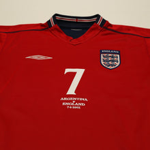 Load image into Gallery viewer, 2002/04 Beckham #7 England Vintage Umbro Away Football Shirt (M) Argentina WC3
