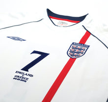 Load image into Gallery viewer, 2001/03 BECKHAM #7 England Vintage Umbro Home Greece Football Shirt (XL) WC 2002
