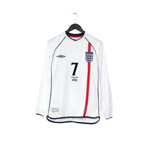 Load image into Gallery viewer, 2001/03 BECKHAM #7 England Vintage Umbro L/S Home Greece Football Shirt (S)0
