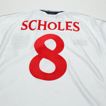 Load image into Gallery viewer, 1999/01 Scholes #8 England Vintage Umbro Home Football Shirt (L) Euro 20008
